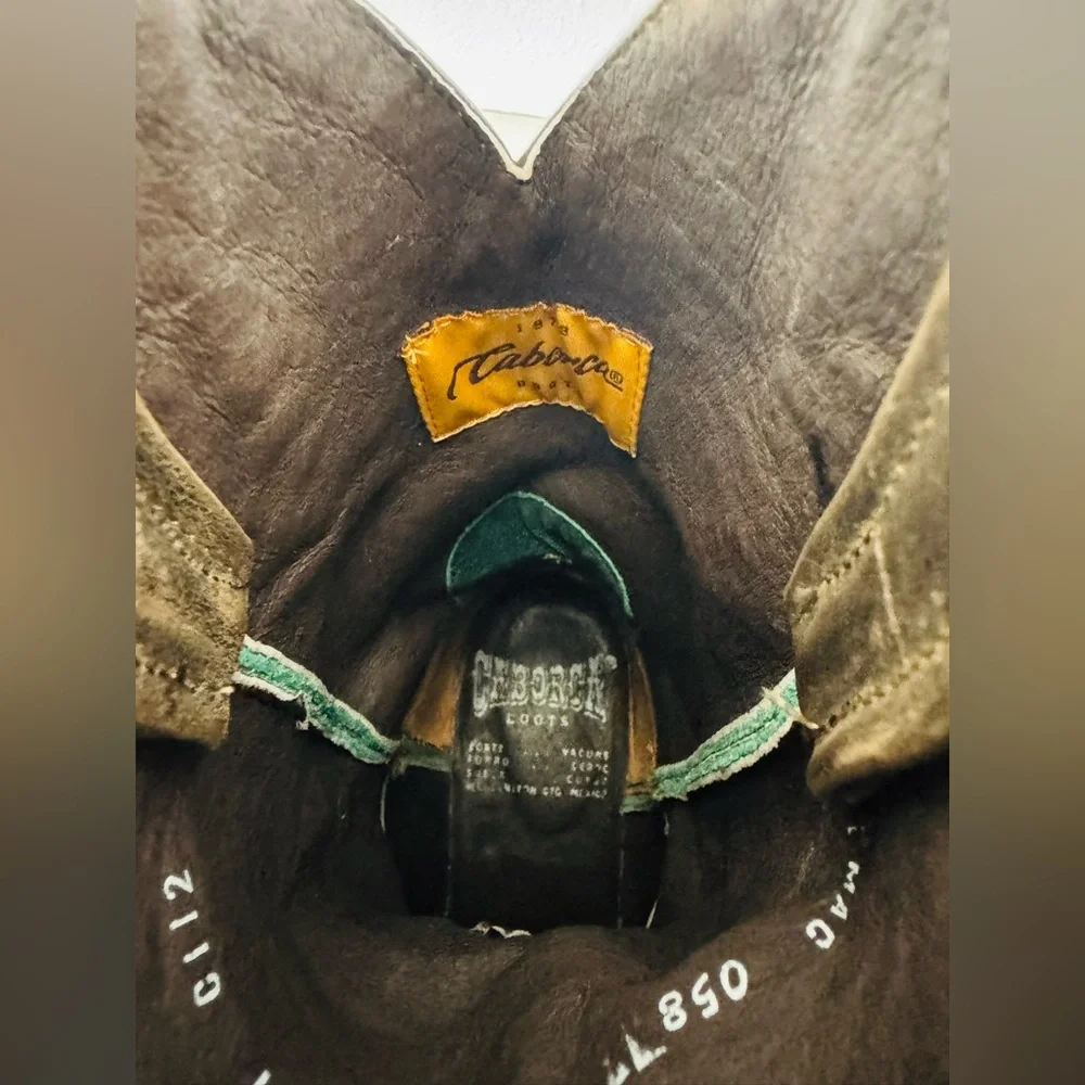 COBARCA Women’s Turquoise & Brown Leather Brass Studded Boots MX 23 - Picture 9 of 10